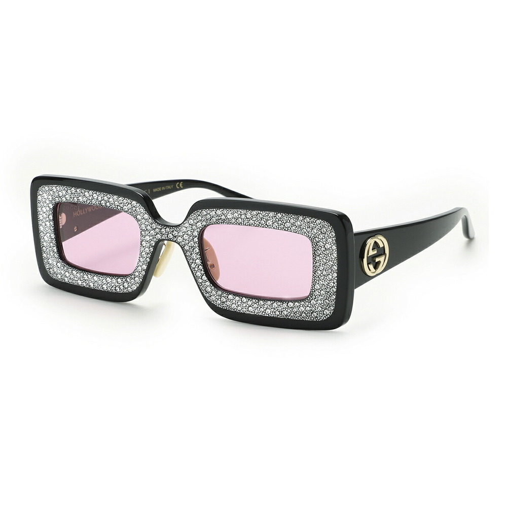 Gucci Sunglasses Black Rectangular Frame With Cry… - image 1